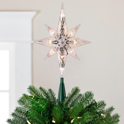 Clear Faceted Stellular Plastic Christmas Tree Topper