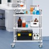 VEVOR Lab Rolling Cart, 3-Shelf Stainless Steel Rolling Cart, Lab Serving Cart , Dental Utility Cart , Lab,  Hospital, Salon, 26.38"x15.55"x34.13" - 2 of 4