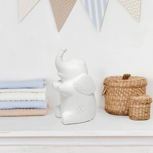 Creekwood Home 8.18" Glowing Ceramic Gentle Giant Elephant Light White - 1 of 4