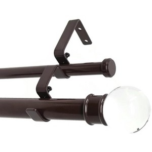 Urbanest Crystal Ball Manhattan 1-inch 5-8 inch Double Drapery Curtain Window Rod Set - 1 of 4