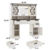 Farmhouse Makeup Vanity with Sliding Cabinets, White Vanity Desk with Lighted Mirror and Power Outlet - 2 of 4