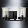 Urban Ambiance Luxury French Rustic Bath Vanity Light,  7.25"H x 14.25"W,  Midnight Black Finish, UHP3751 - 3 of 4