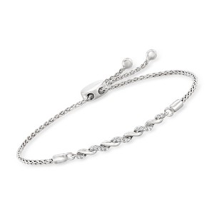 Pure Collection by Ross-Simons Sterling Silver Twist Bolo Bracelet With Diamond Accents Size - 1 of 4
