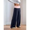 Wide Leg Sweatpants for Women Fold Over Low Rise Yoga Lounge Pants - 2 of 4