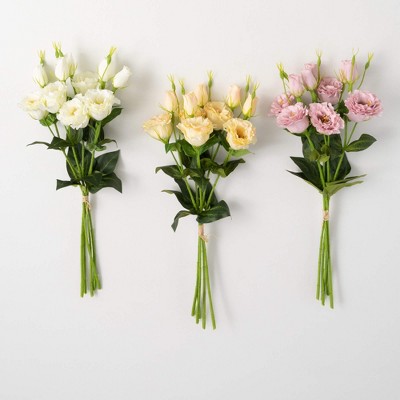 Sullivans Artificial 21" Pastel Lisianthus Bush - Set of 3
