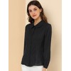Allegra K Women's Work Peter Pan Collar Long Bishop Sleeve Button Down Shirt - 2 of 4
