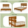 Karl Home Solid Wood Platform Bed Frame , Twin Bed Frame with Headboard Included, Mid Century Modern Bed, White - 3 of 4