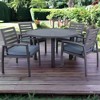 Courtyard Casual Cabo 5 pc 54" Round Dining Set  Includes One 54" Round Table and four Dining Arm Chairs  Aluminum Frame with Sunbrella Cushions - 2 of 4