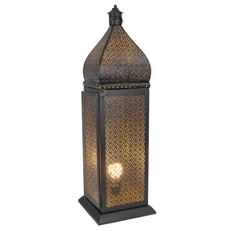 Northlight 30.5" Black and Gold Moroccan Style Lantern Floor Lamp, 3 of 6