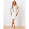 INSPIRE CHIC Women's Elegant Peter Pan Collar Long Sleeve Button Work Peplum Blazer - 4 of 4