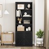 Farmhouse Bookcase with Doors Display Storage Shelves Industrial Bookshelf Wooden 4 Shelf Bookshelves for Bedroom, Living Room - 3 of 4