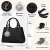 Top-Handle Handbags PU Vegan Leather Satchel Purses for Women with Cute Pom Pom - 3 of 4
