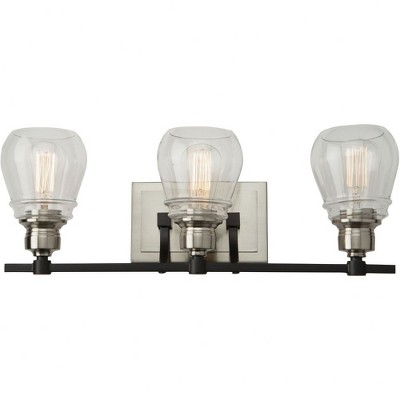 Artcraft Lighting Nelson 3 - Light Vanity in  Black/Brushed Nickel