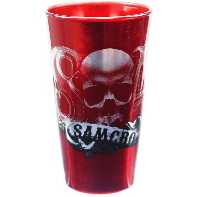 Just Funky Sons of Anarchy SAMCRO Red Aluminum 16oz Pint Glass