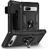 SAHARA - Raider Series Kickstand with Belt Clip Case for Google Pixel 7a - Red - 3 of 4