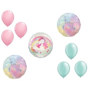 LOONBALLOON Unicorn Theme Balloon Set, Enchanted Unicorn Balloon, 17inch LUMINOUS BIRTHDAY Balloons and 6x latex balloons - 1 of 1