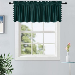 Blackout Half Window Curtains With Rod Pocket for Kitchen, Bedroom, Bathroom, Set of 2 - 1 of 4