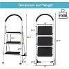 Cesicia Black Steel Portable Anti-Slip Folding 3 Step Ladder - 4 of 4