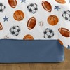 Sweet Jojo Designs Boy Dust Ruffle Queen Bed Skirt Watercolor Sports Theme Blue - 3 of 3
