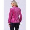 INSPIRE CHIC Women's Pocket Front Velvet Long Sleeve Casual Button Down Shirt - 4 of 4