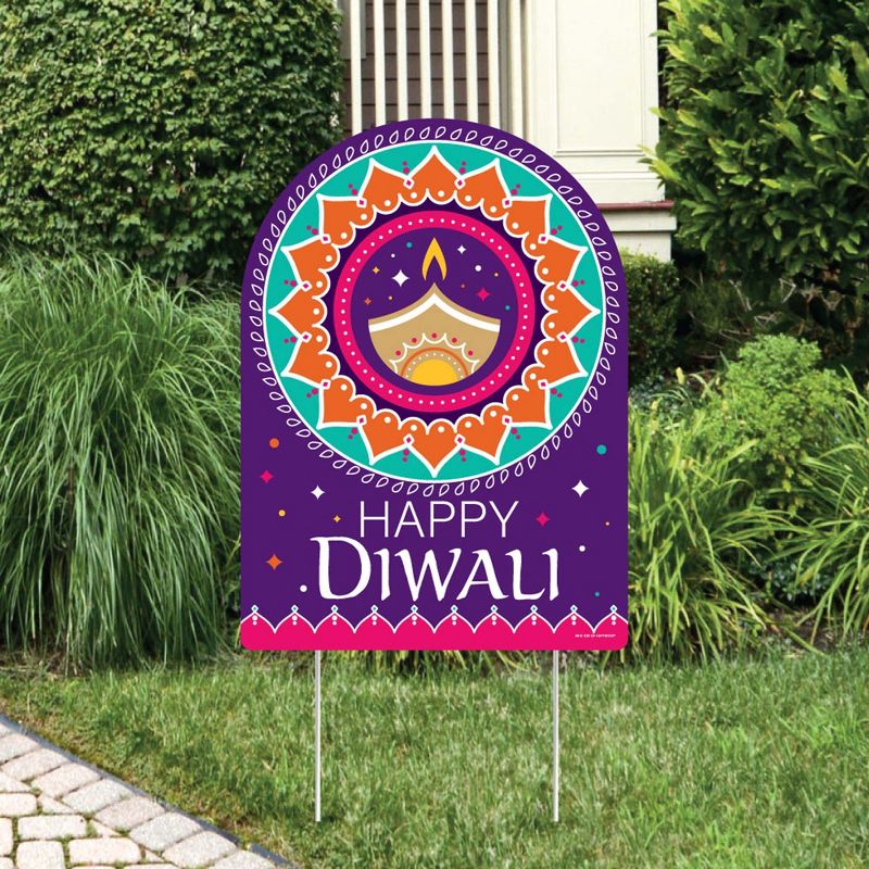 Big Dot of Happiness Happy Diwali - Party Decorations - Festival of Lights Party Welcome Yard Sign, 1 of 9