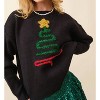 Women's Sparkle Christmas Tree Sweater - Mainstrip - 4 of 4