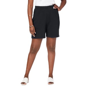 Jessica London Women's Plus Size Soft Ease Knit Shorts - 1 of 4