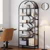 Nasitip Bookshelf 6 Tier Arched Bookcase 81.7in Tall Display Racks Geometric Open Storage Shelf Unique Book Rack Metal Frame Large Modern Book Shelf - 4 of 4