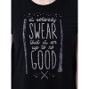Seven Times Six Harry Potter I Solemnly Swear Up To No Good Girls Glitter T-Shirt Black - 3 of 4