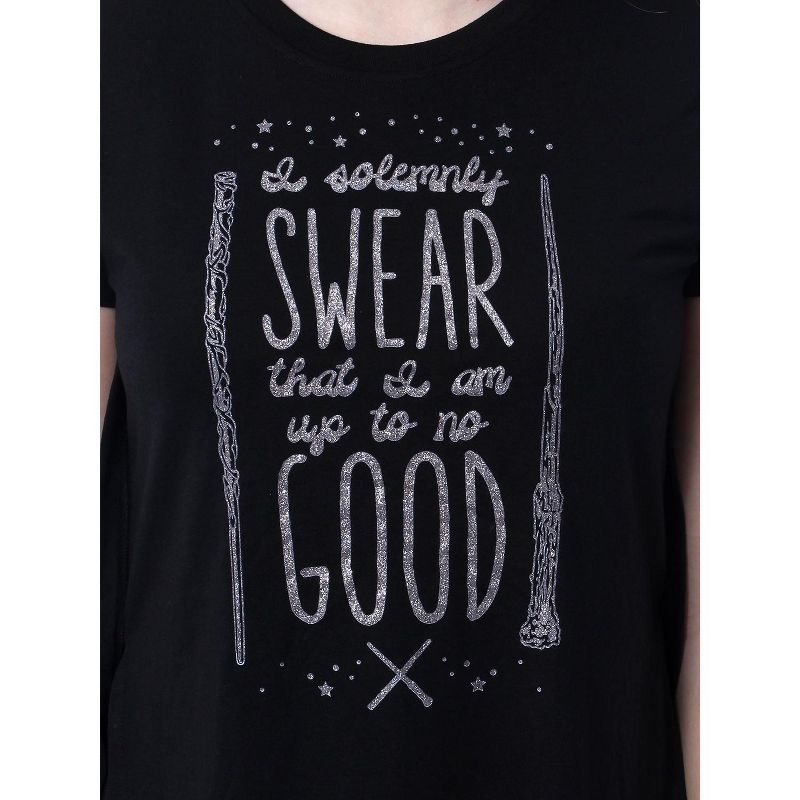 Harry Potter I Solemnly Swear Up To No Good Girls Glitter T-Shirt, 3 of 5