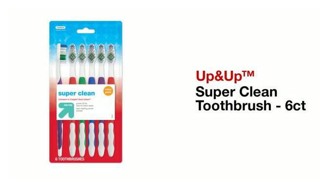 Super Clean Toothbrush - 6ct - Medium  - up &#38; up&#8482;, 2 of 8, play video