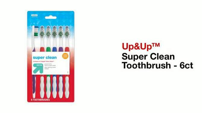 Super Clean Toothbrush - 6ct - Medium  - up &#38; up&#8482;, 2 of 8, play video