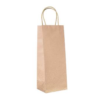 XSmall Foil Scattered Dots Wine Gift Bag Brown - Spritz™