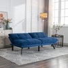 Okak Modern Sofa Bed Futon Couch, Convertible Small Sleeper Sofa Bed Loveseat Recliner for Small Apartments, living Room, Navy Blue - 3 of 4