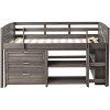 Donco Kids Louver Twin Antique Grey Modular Low Loft Bed - Group B - 2 of 4