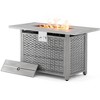 BDELITE Outdoor Fire Pit Table with 50,000 BTU Output with Propane Tank, Glass Stones-43 x 22 x 25.2 lnch (Gray) - 2 of 4