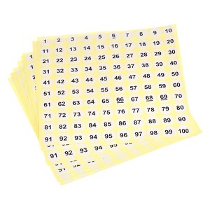 Unique Bargains Office Home Self-Adhesive 1 to 100 Number Stickers 15 Sheet - 1 of 4