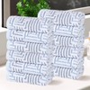 Cotton Modern Geometric Jacquard Soft Highly-Absorbent Face Towel Washcloth Set of 12 by Blue Nile Mills - 2 of 4