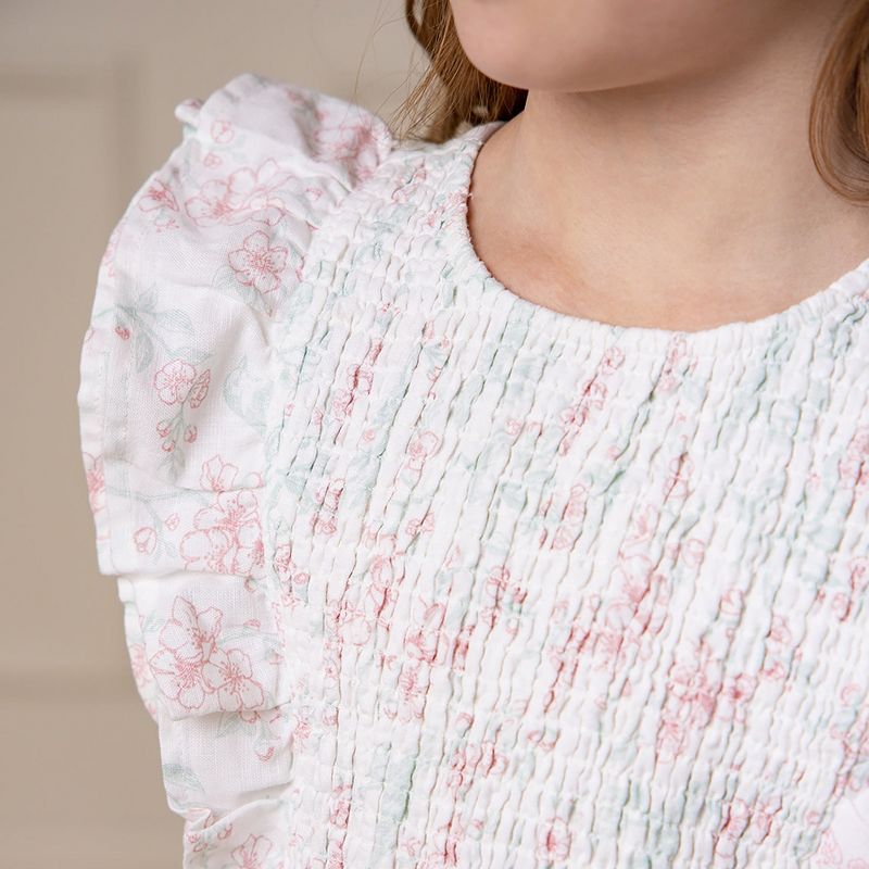 Hope & Henry Girls' Flutter Sleeve Smocked Flower Girl Dress, Toddler, 3 of 9