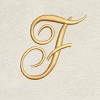 Avanti  Ivory with Gold Script Monogram Fingertip Towel Letter   F - 2 of 3