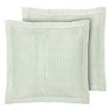 2pc Euro Ticking Stripe 100% Cotton Pillow Sham Green - Laura Ashley: OEKO-TEX Certified, 26x26 Tailored Fit, No Fill - 3 of 4