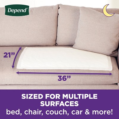 Depend Night Defense Disposable Incontinence Bed Pads, 12 Count