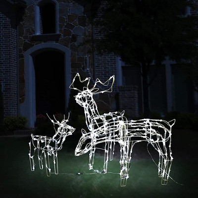 VidaXL 3 Piece Christmas Light Display Reindeers 229 LEDs