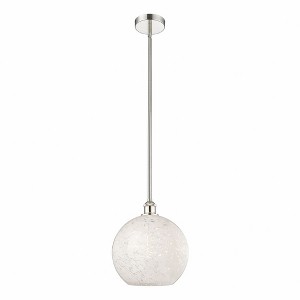 White Mouchette - 1 Light Stem Hung Pendant In Modern Style-13 Inches Tall and 12 Inches Wide - 1 of 1