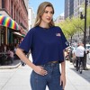 Anna-Kaci Women's Cropped Flag Graphic Tee with Short Sleeves and Crew Neckline - 2 of 4