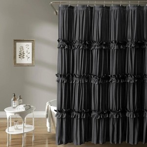LunaLulinlk Ruffle Vintage Shower Curtain Boho Farmhouse Shower Curtain - 1 of 4