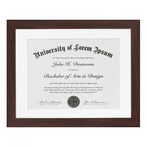 Americanflat Document Frame Mahogany with Polished Shatterproof Glass for Wall  - 11" x 14 - 1 of 4