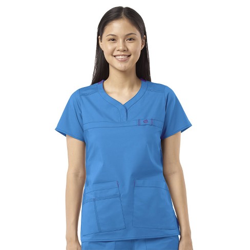 Wink Patience - Women's Curved Notch Neck Scrub Top : Target