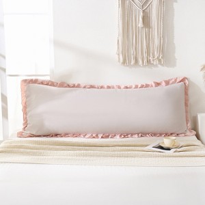 Reversible Pillow Cover – Soft Shabby Chic Ruffled Pillowcases, Wrinkle Resistant, Envelope Closure, Queen/King/Body - 1 of 4
