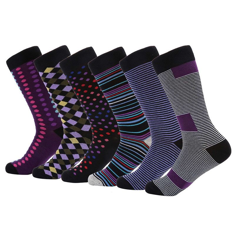 Mio Marino Men's  Colorful Funky Dress Socks 6 Pack, 2 of 6